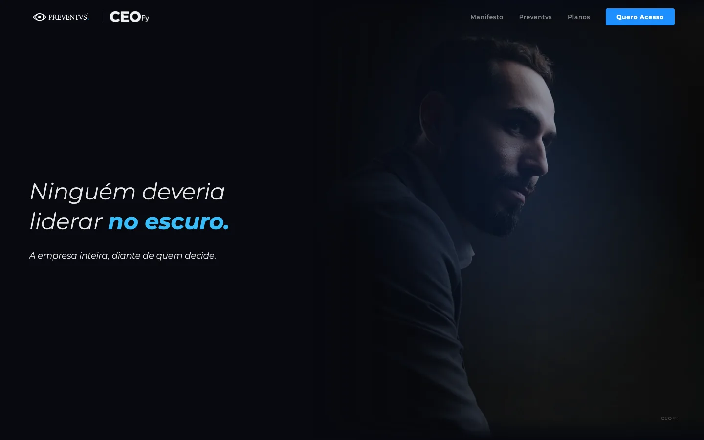 Captura real do site CeoFy no computador