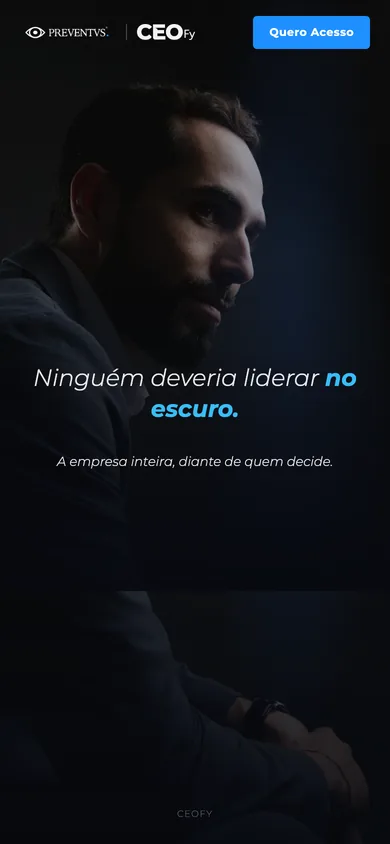 Captura real do site CeoFy no celular