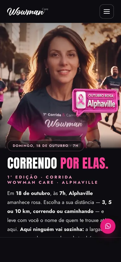 Captura real do site Wowman Care no celular